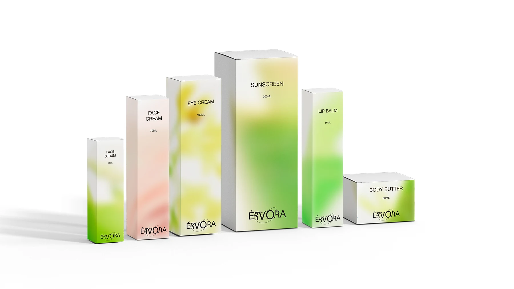 Érvora skincare packaging system