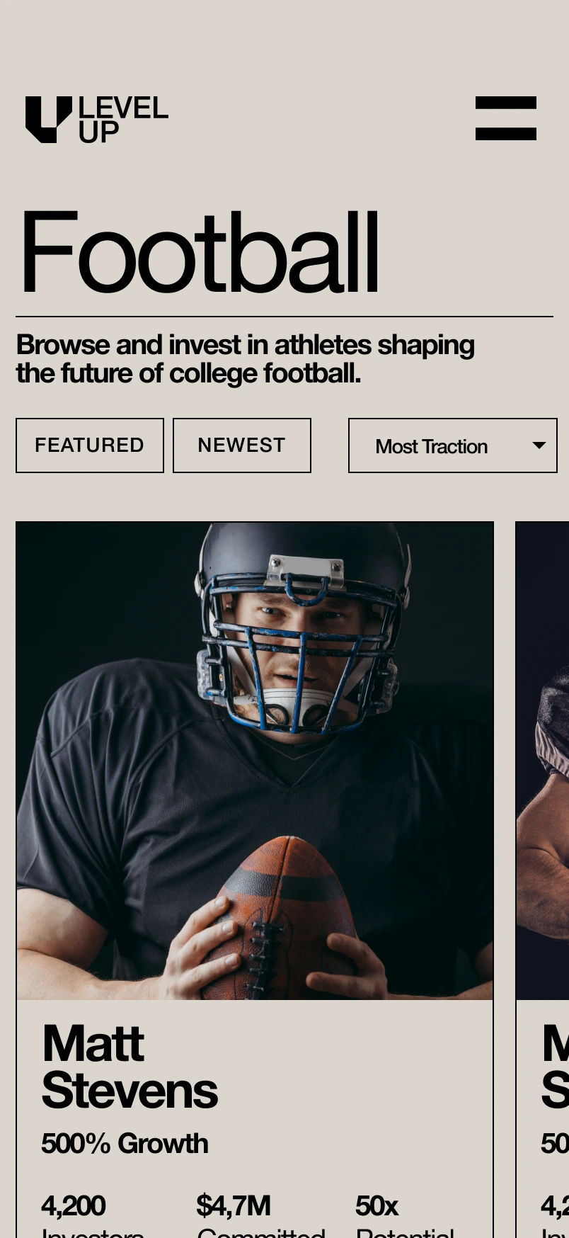 Browse athletes by sport.