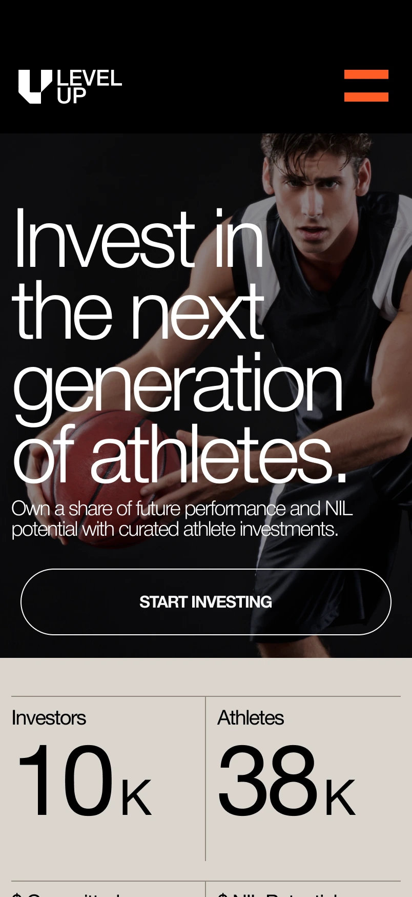 The home introduces the product and its athletes.
