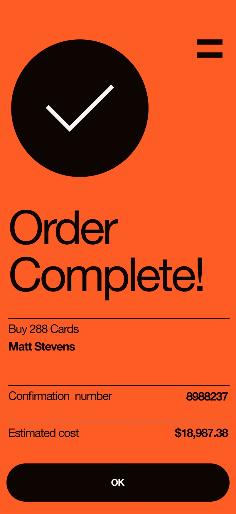 Design detail — Give order review its own moment (2)