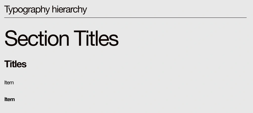 Original typography hierarchy