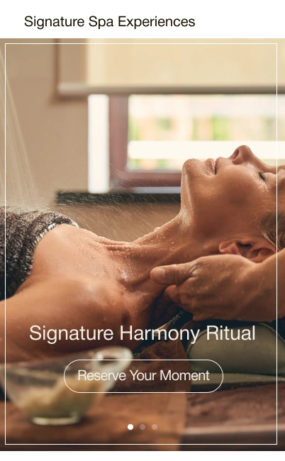 A signature ritual with an overlaid reservation action.