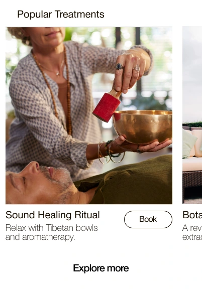 Treatment cards, supporting descriptions, and an Explore more action.